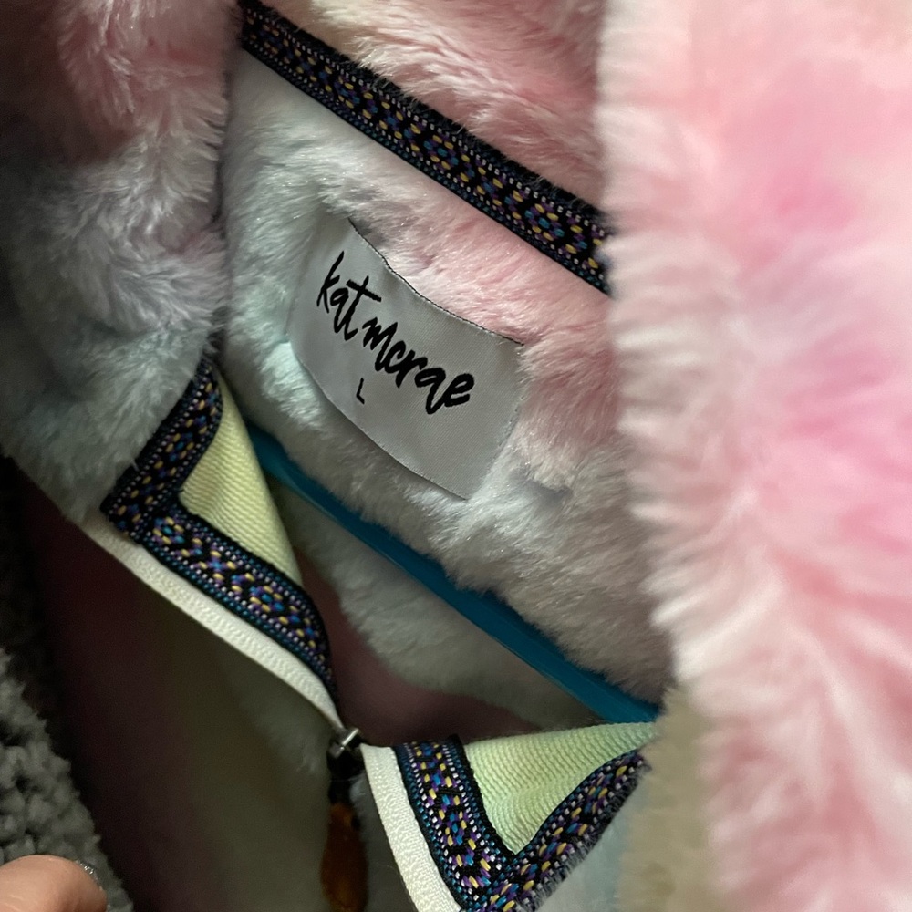 Cotton candy quarter zip fleece pull over. Never worn.